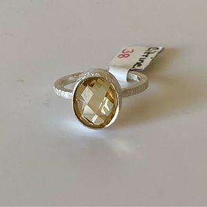 TGGC 925 brushed sterling silver CITRINE RING